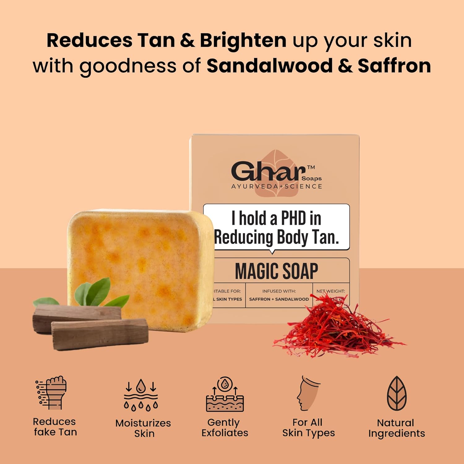 Saffron & Sandalwood Skin Brightening Bar