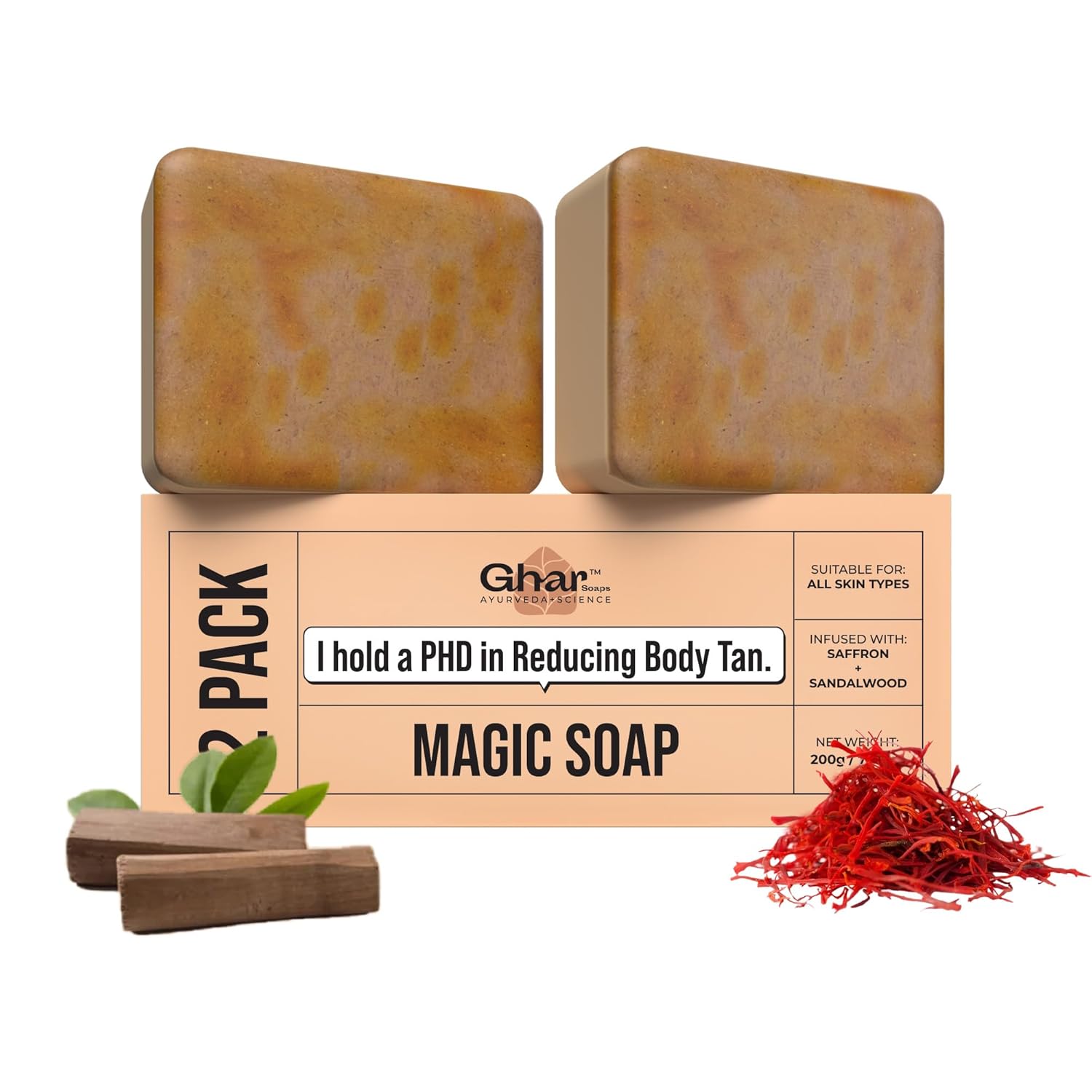 Saffron & Sandalwood Skin Brightening Bar